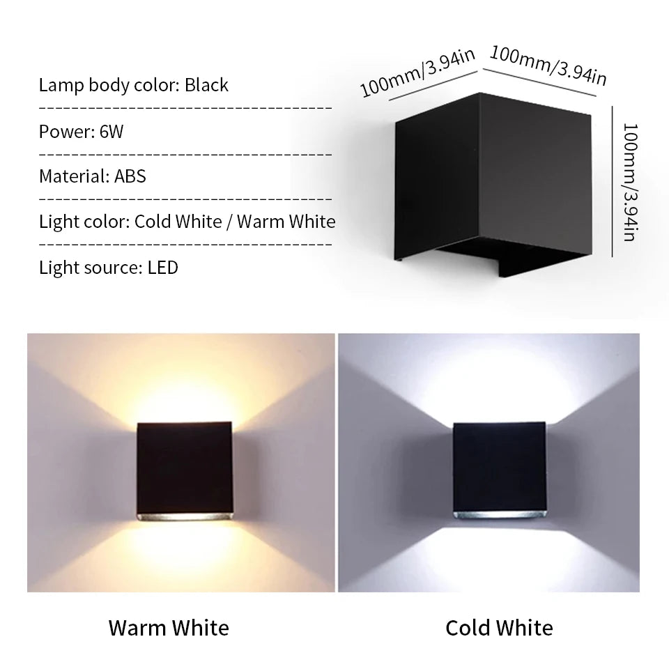 Applique cube ip65 up down 6w