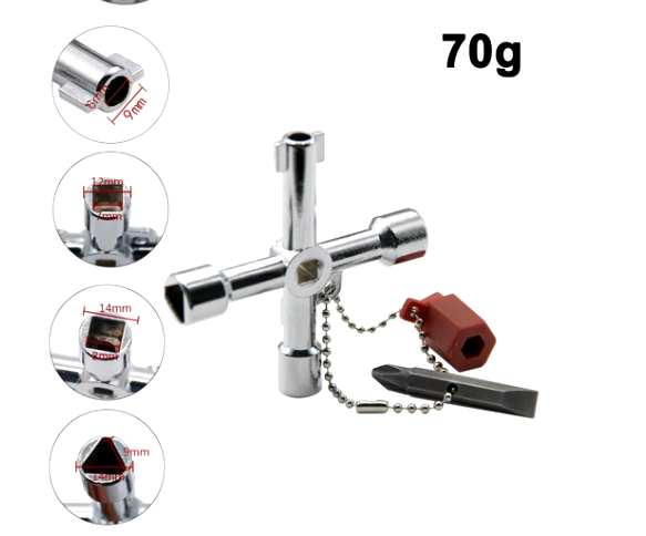 Lot de 2 Clés croix multifonctionnel pour coffret de commande