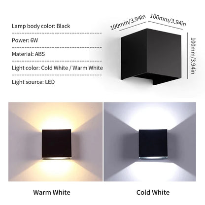 Applique cube ip65 up down 6w